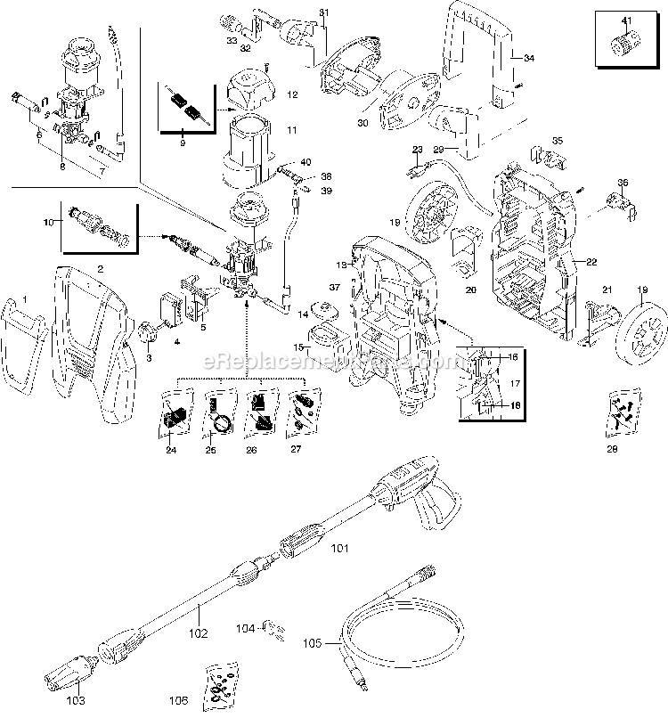 Black and Decker PW19-B3 (Type 1) Pressure Washer 1700w Was Power Tool Page A Diagram